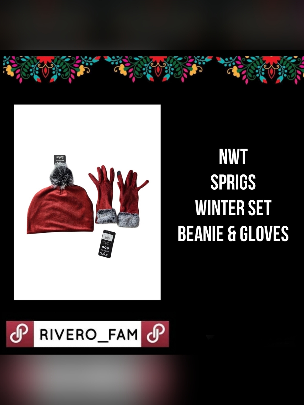 NWT | SPRIGS | WINTER SET | BEANIE & GLOVES